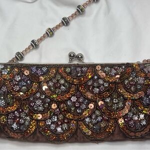 Vintage Sequin and Bead Embellished Clutch